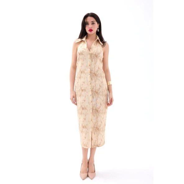 Lucky Life Kadın ELBİSE- BEJ - Resim 2