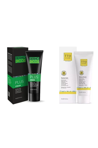 Dermodicos Plus Krem & TTO Clinic Güneş Koruyucu Kremi 50 Spf 70 ml Cilt Bakım Seti