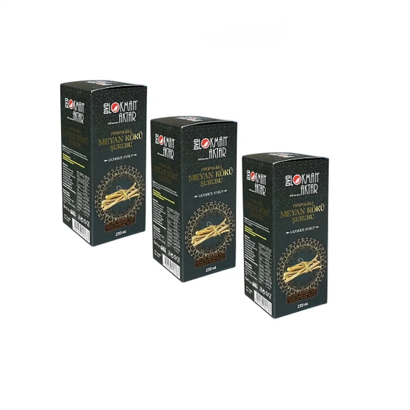 Propolisli Meyan Kökü Şurubu 230 ml, 3 Adet, DVD Lokman Aktar