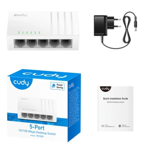 Cudy FS105D 5 Port 10/100Mbps Fast Ethernet Desktop Switch