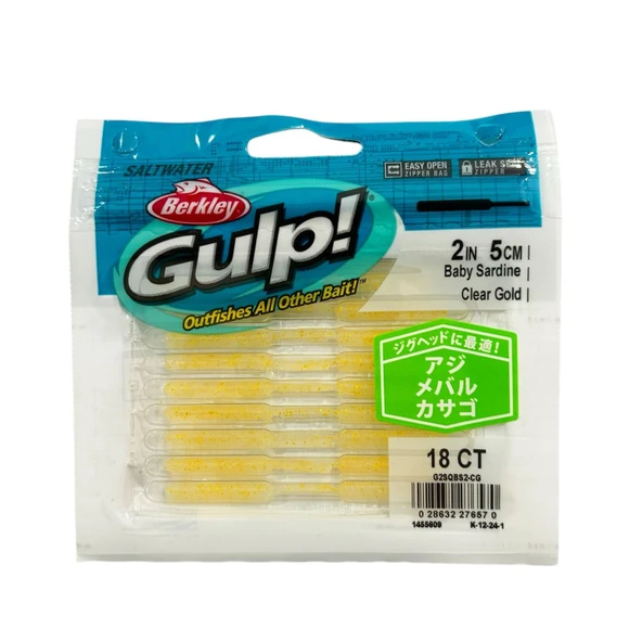 Berkley Gulp Baby Sardine Clear Gold 2inc 5cm 18P - 4