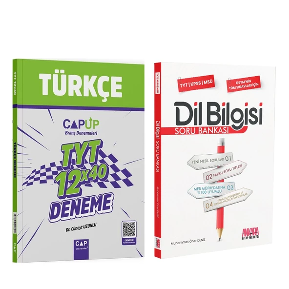 Çap TYT Türkçe Deneme ve AKM Dil Bilgisi Soru Bankası Seti 2 Kitap