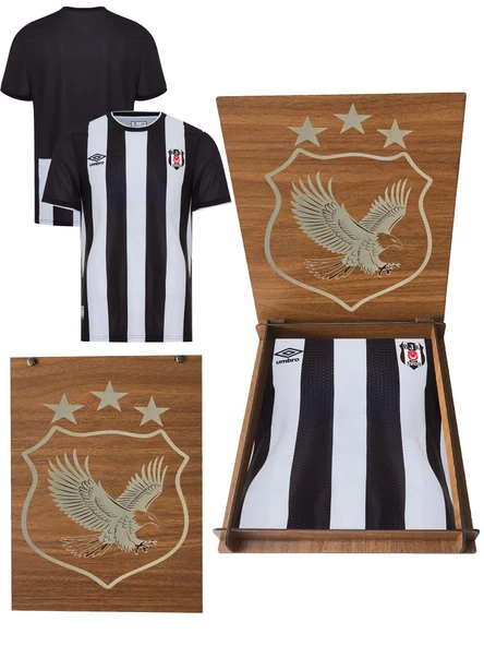 Beşiktaş Orijinal Umbro Çubuklu Forma Hediyelik Ahşap Kutulu Yıldızlı
