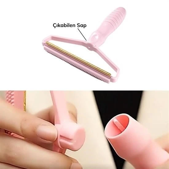 Derin Stok® Çift Taraflı Elbise Kazak Plastik Kumaş Tüy Alma ve Tiftik Temizleyici Toplayıcı Taşınabilir - 6