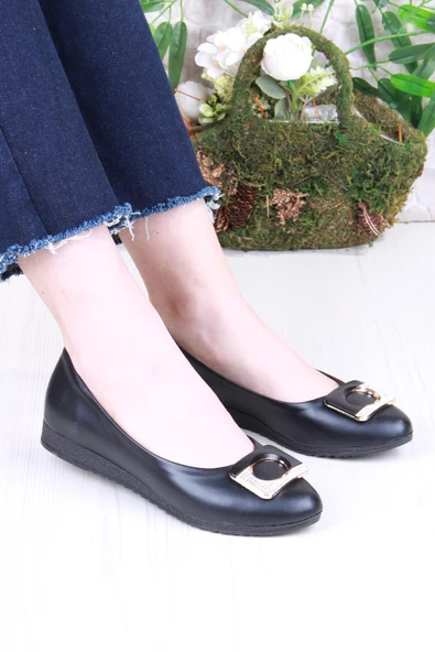 Fort 6076 Zeyn Cilt Tokalı Detaylı Yumuşak Rahat Kadın Babet ürün görseli