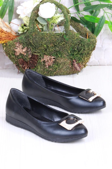 Fort 6076 Zeyn Cilt Tokalı Detaylı Yumuşak Rahat Kadın Babet - Resim 3