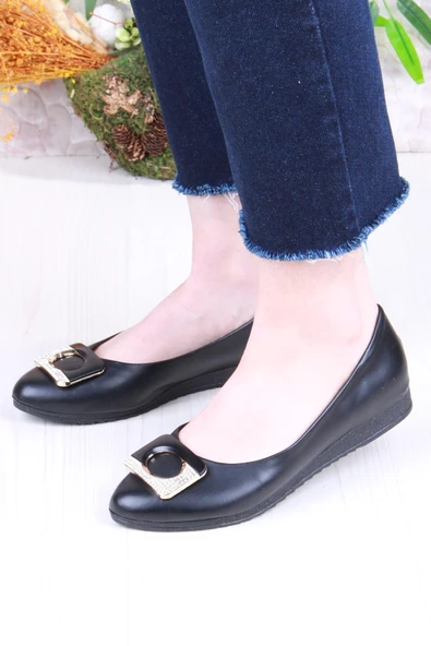 Fort 6076 Zeyn Cilt Tokalı Detaylı Yumuşak Rahat Kadın Babet - Resim 2