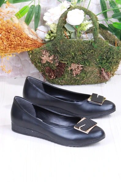 Fort 6075 Zeyn Cilt Tokalı Detaylı Yumuşak Rahat Kadın Babet - Resim 3