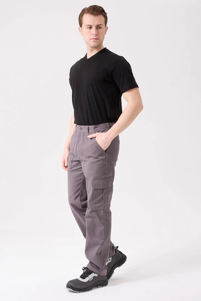 GALANTHUS TECHNİC PANTOLON Erkek Gri Kargo Cepli Rahat Kalıp Dayanıklı İş Pantolonu - Resim 5