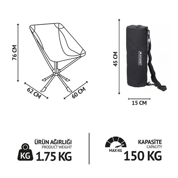Orcamp Trek 360 Kamp Sandalyesi - 8