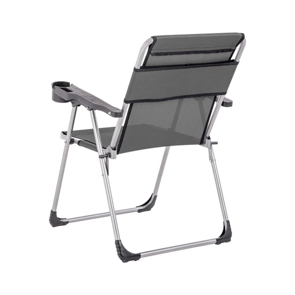 4 Adet Katlanır Kamp Sandalyesi ve Masa Seti - Rock - Antrasit A-29 - Bardaklıklı - 140 KG - Resim 4