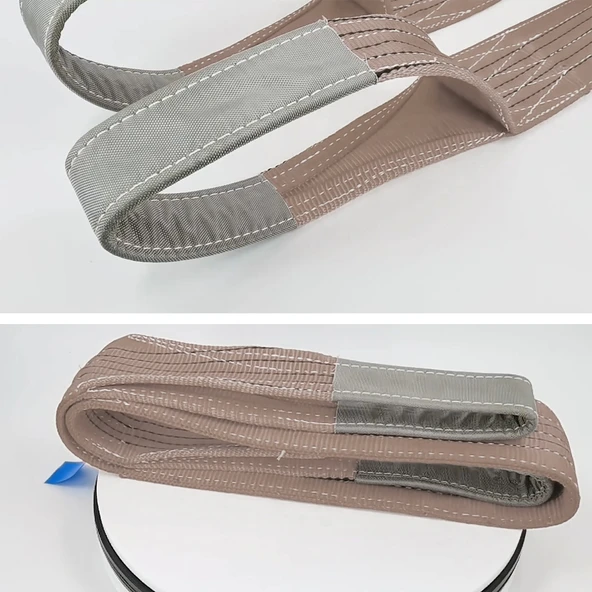 Sapan Polyester Spanzet 6 Ton 3 Metre Kahve Sağlam Yük Kaldırma Taşıma İndirme Halat - 7