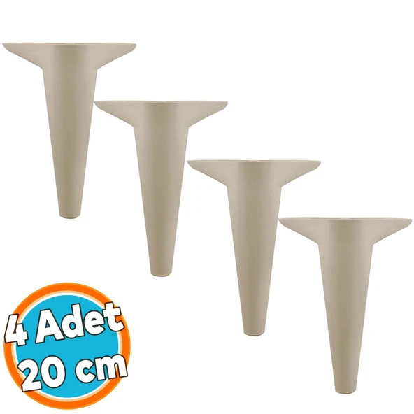 Mobilya Kanepe Sehpa Puf Koltuk Ayağı 20 cm Krem Baza Ayak 4 Adet ürün görseli