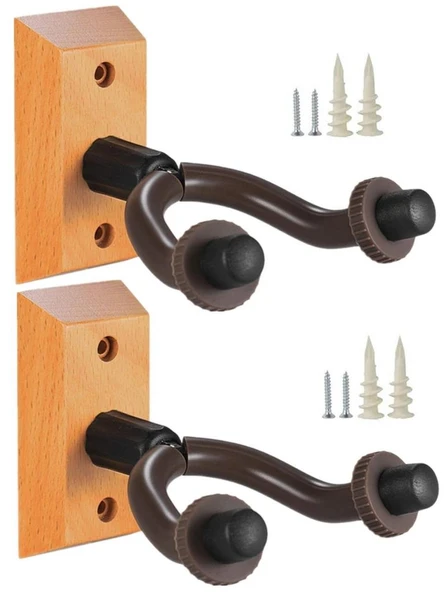Gitar Bağlama Ukulele Duvar Askısı Standı Ahşap Yüzey + Dübel ve Vida dahil