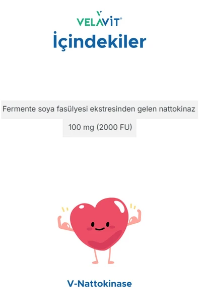 Velavit V-Nattokinase Takviye Edici Gıda 30 Kapsül - 2