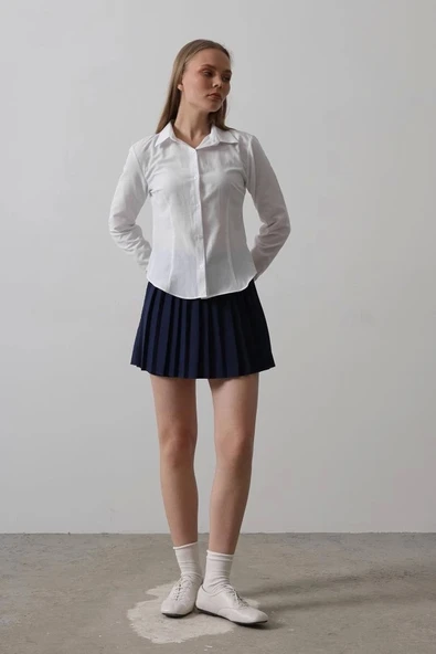 Basic Gömlek - Beyaz - Resim 3