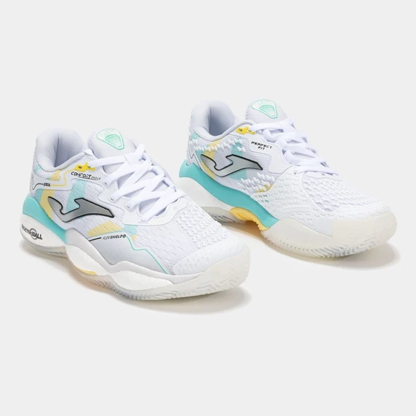 Joma Smash Kadın Beyaz Toprak Kort Tenis & Padel Ayakkabısı TSMALS2532C - Resim 2