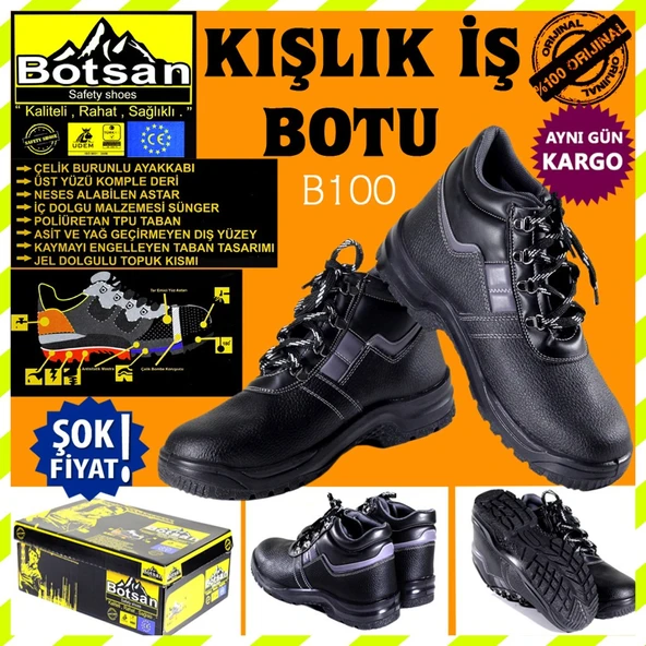 Botsan Iş Botu Çelik Burunlu B-100