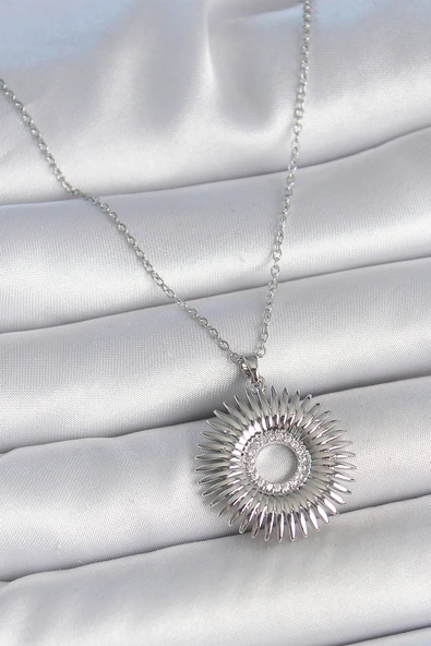 Gümüş Renk Zincir Zirkon Taşlı Nova Yıldız Model Kadın Kolye - EBJ250501W33584 ürün görseli