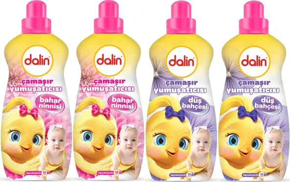 Dalin Çamaşır Yumuşatıcı 1500ML Bahar Ninnisi + 1500ML Düş Bahçesi (Karma 4 Lü Set)