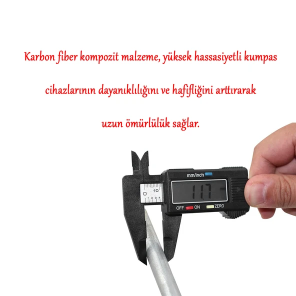 Dijital Kumpas Metal Çene 150 mm LCD Ekran Lastik Derinlik Çap Ölçme 0.2 mm Hassasiyet İnç Ölçüm - 4