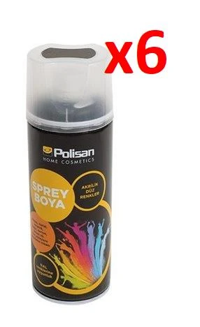 Polisan Akrilik Sprey Boya 6 * 400 ml Parlak Vernik