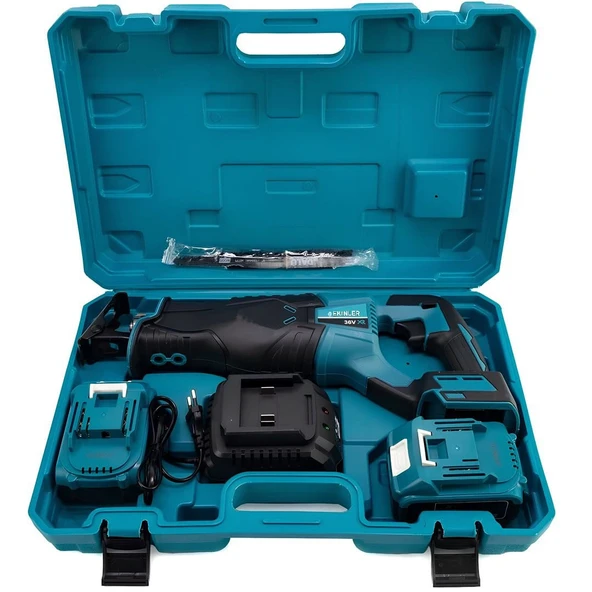 Yeni Akülü Kömürsüz Motor Tilki Kuyruğu Testere 36v 5ah (Mavi) EEA421 - 4