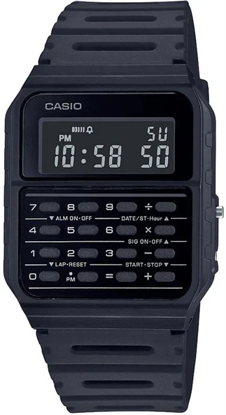 CASIO CA-53WF-1BDF SİYAH SİLİKON KORDON DİJİTAL DİKDÖRTGEN ERKEK KOL SAATİ