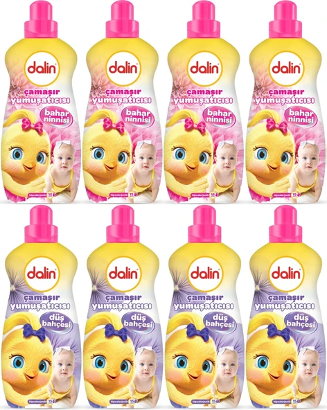 Dalin Çamaşır Yumuşatıcı 1500ML Bahar Ninnisi + 1500ML Düş Bahçesi (Karma 8 Li Set)