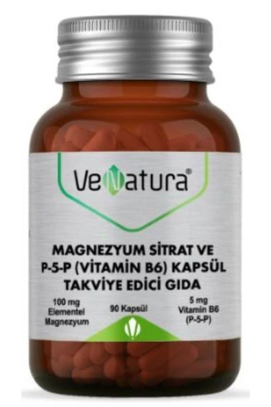 Venatura Magnezyum Sitrat ve P5P (Vitamin B6) 90 Kapsül