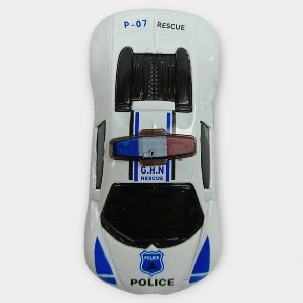 Metal Mini Polis Arabası  8 cm - Polis - 2 - 3