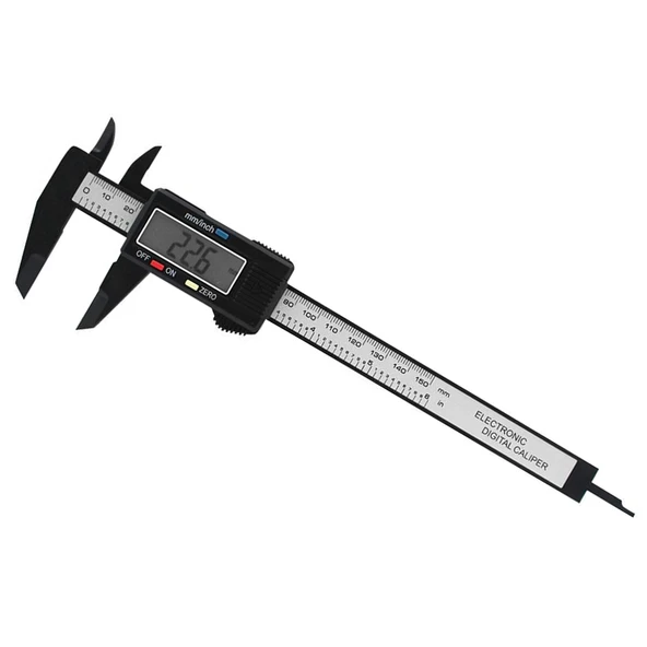 Dijital Kumpas Metal Çene 150 mm LCD Ekran Lastik Derinlik Çap Ölçme 0.2 mm Hassasiyet İnç Ölçüm - 5