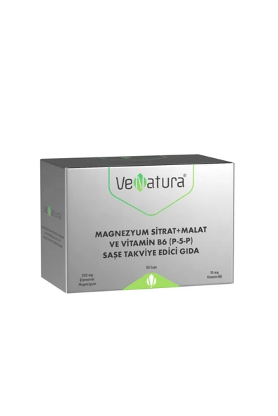 Venatura Magnezyum Sitrat + Malat ve Vitamin B6 (P-5-P) 30 Saşe