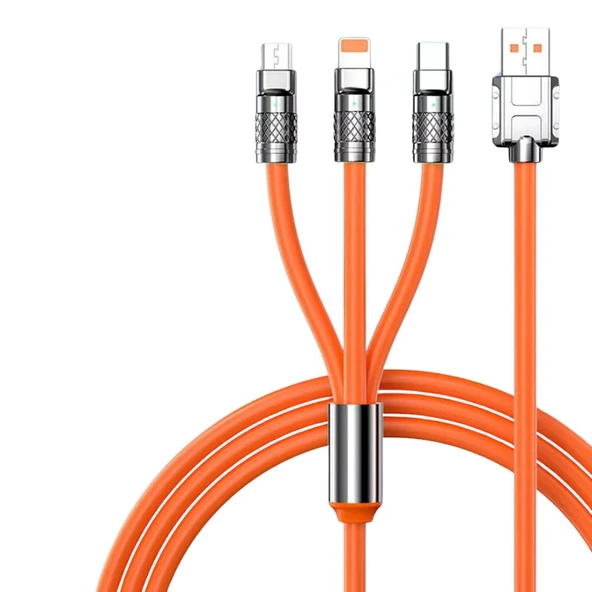 S Line USB to Lightning,Type C, Micro USB Kablo 1,2 metre (3in1)