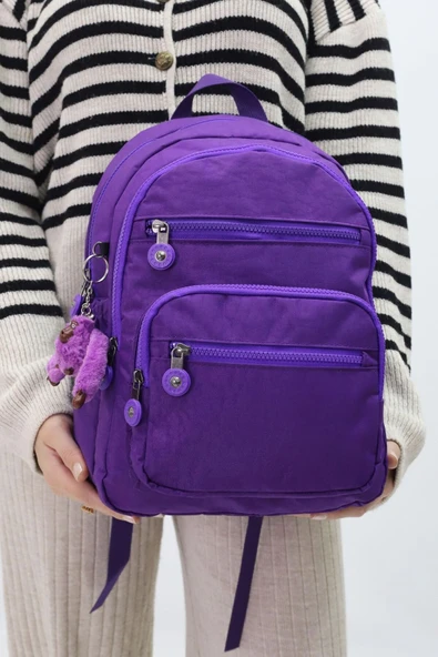 Sevimli Peluş Figürlü Günlük Kadın Sırt Çantası Şık, Kullanışlı, Okula ve Seyahate Uygun - 3