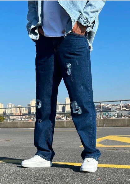 Yırtık Yamalı Baggy Jean - 2