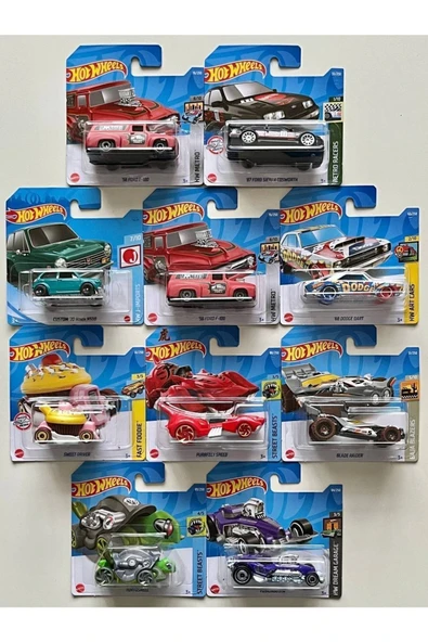 Hotwheels 10'lu Başlangıç Seti - Onlu Farklı Model Araba - 4