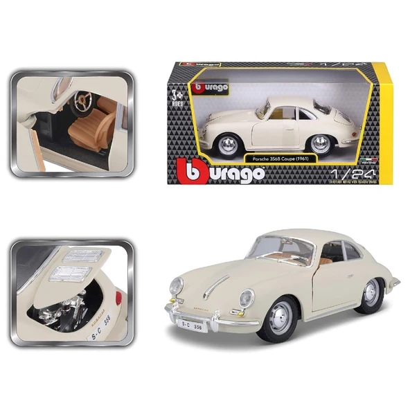 Bburago 1:24 Porsche 356B Coupe (1961) Krem