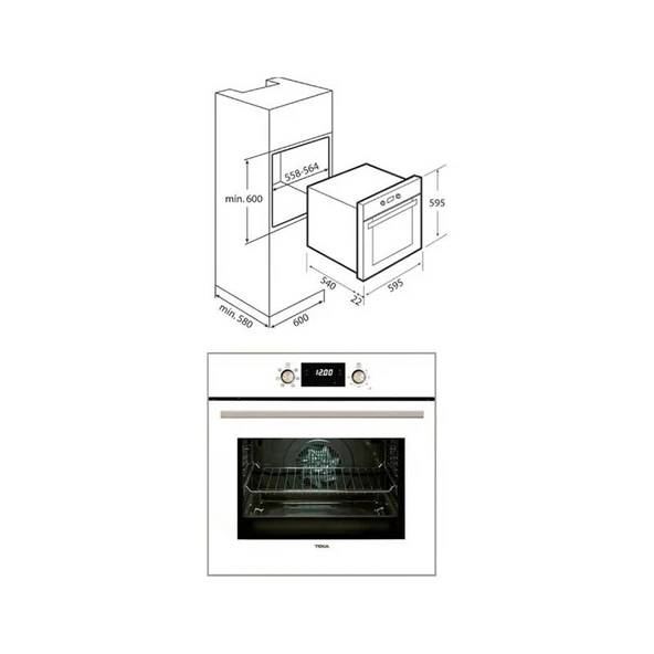 Teka Chef 6 Premium HAK 627 WH+GBE 64002 KBC WH+ATV 60 Beyaz Ankastre Set - Resim 10