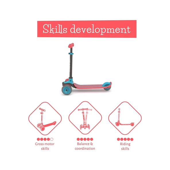 Chillafish Scotti - 3 Tekerlekli Scooter - Kırmızı - 4