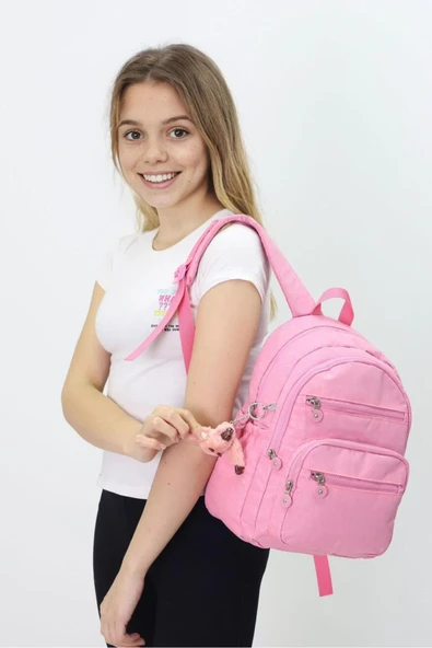 Sevimli Peluş Figürlü Günlük Kadın Sırt Çantası Şık, Kullanışlı, Okula ve Seyahate Uygun - Resim 6