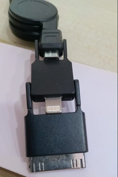 İNCA IMS-330 Makaralı USB ALL IN ONE şarj kablosu I-Phone4 / I-Phone 5 / Samsung / HTC - 3