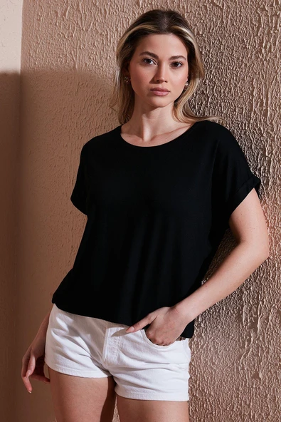 FASHION FRIENDS KADIN BİSİKLET YAKA BLUZ 25Y0519K1 - 11