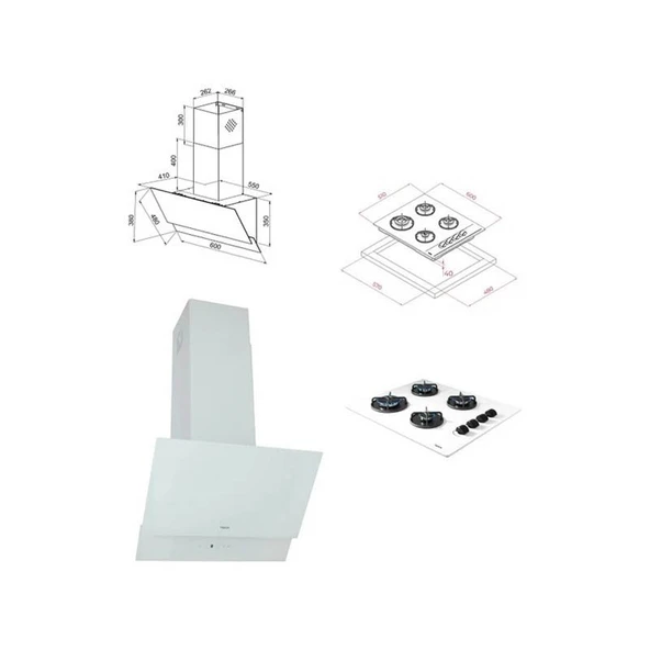 Teka Chef 6 Premium HAK 627 WH+GBE 64002 KBC WH+ATV 60 Beyaz Ankastre Set - Resim 8