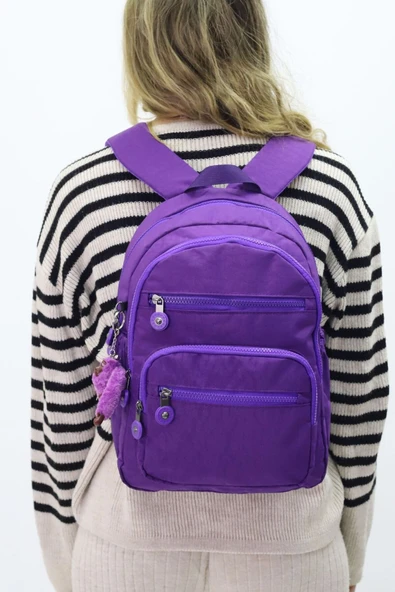 Sevimli Peluş Figürlü Günlük Kadın Sırt Çantası Şık, Kullanışlı, Okula ve Seyahate Uygun - 7