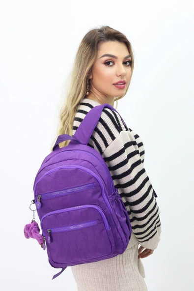 Sevimli Peluş Figürlü Günlük Kadın Sırt Çantası Şık, Kullanışlı, Okula ve Seyahate Uygun - 6