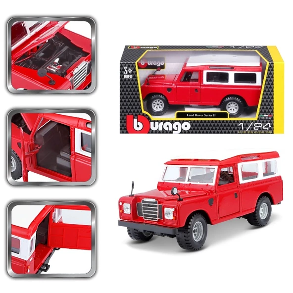 Bburago 1:24 Land Rover Series II Kırmızı