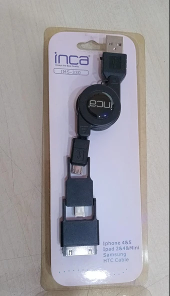 İNCA IMS-330 Makaralı USB ALL IN ONE şarj kablosu I-Phone4 / I-Phone 5 / Samsung / HTC - 2