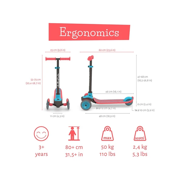 Chillafish Scotti - 3 Tekerlekli Scooter - Kırmızı - 3