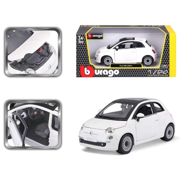 Bburago 1:24 Fiat 500 (2007) Beyaz